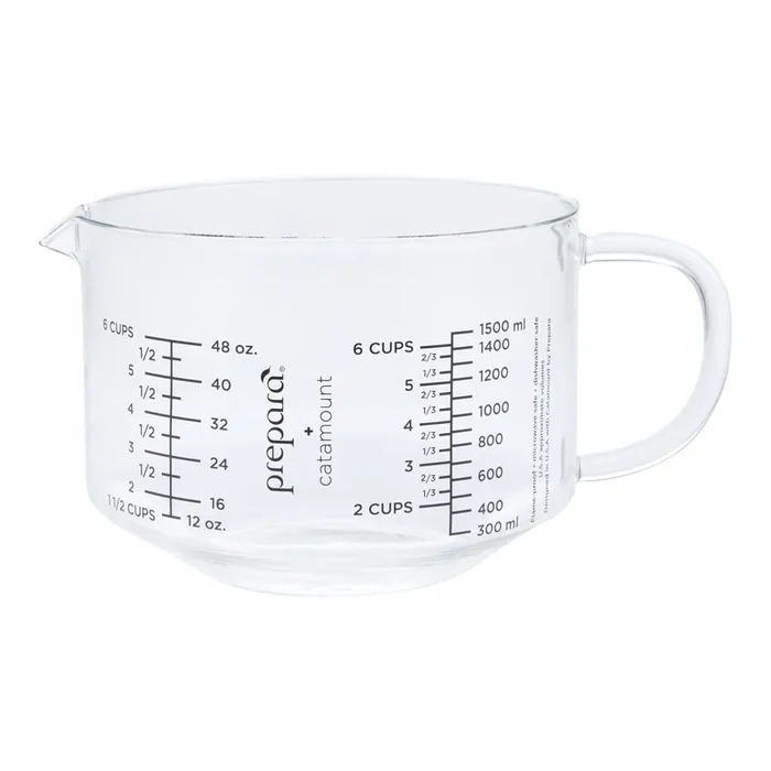 Prepara Catamount 6 Cup Glass Measuring Batter Bowl