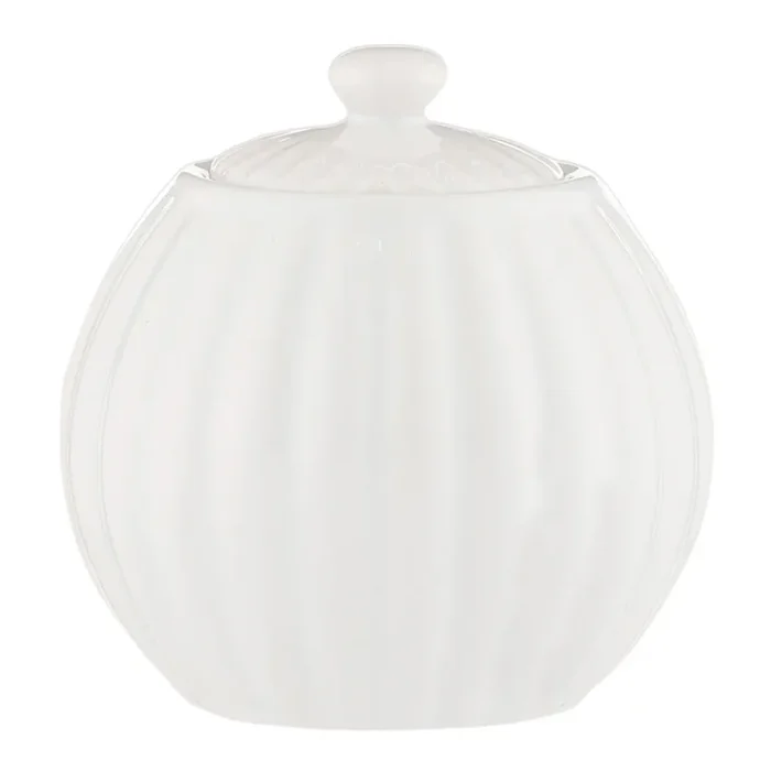 Price & Kensington Luxe White Ceramic Fluted Sugar Bowl