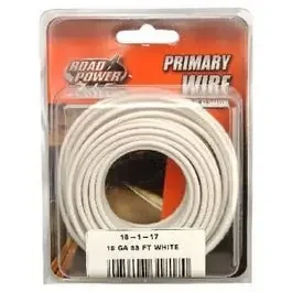Primary Wire, White, 18-Ga., 33-Ft.