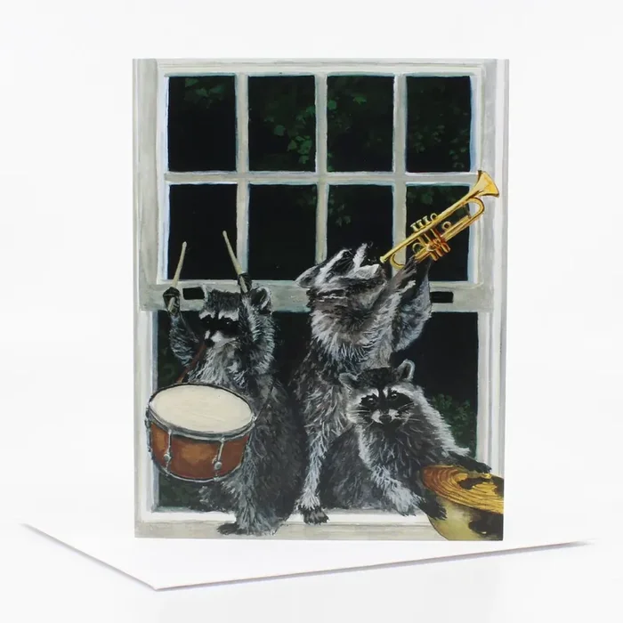 Raccoon Band Notecard