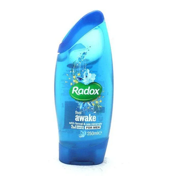 Radox Men 2 in 1 Shower Gel & Shampoo Feel Awake Fennel & Sea Minerals 250ml – Case of 6