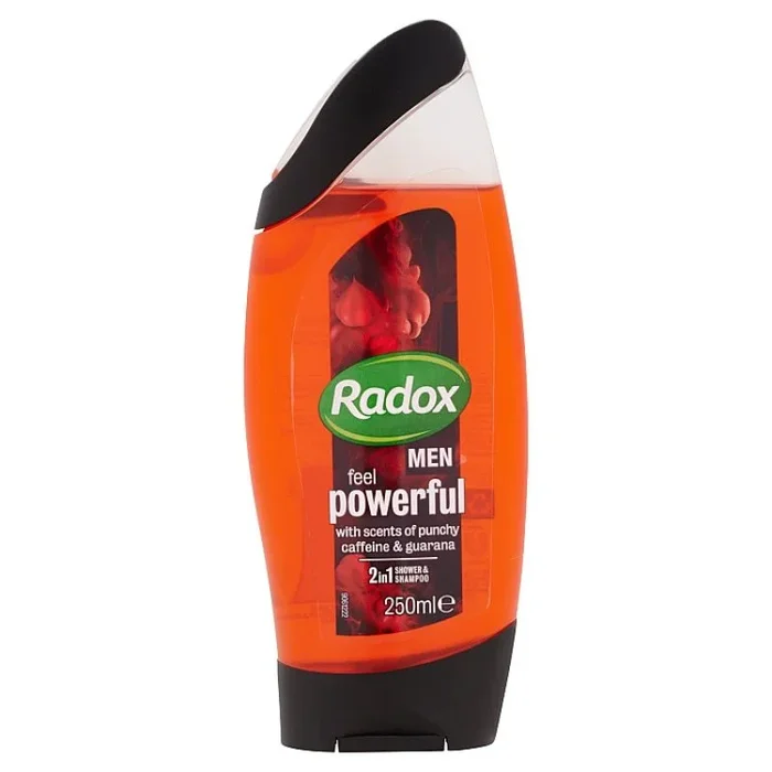 Radox Men 2 in 1 Shower Gel & Shampoo Feel Powerful Caffeine & Guarana 250ml – Case of 6