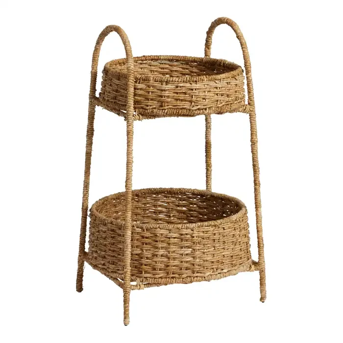 Railey Seagrass Woven 2 Tier Storage Tower