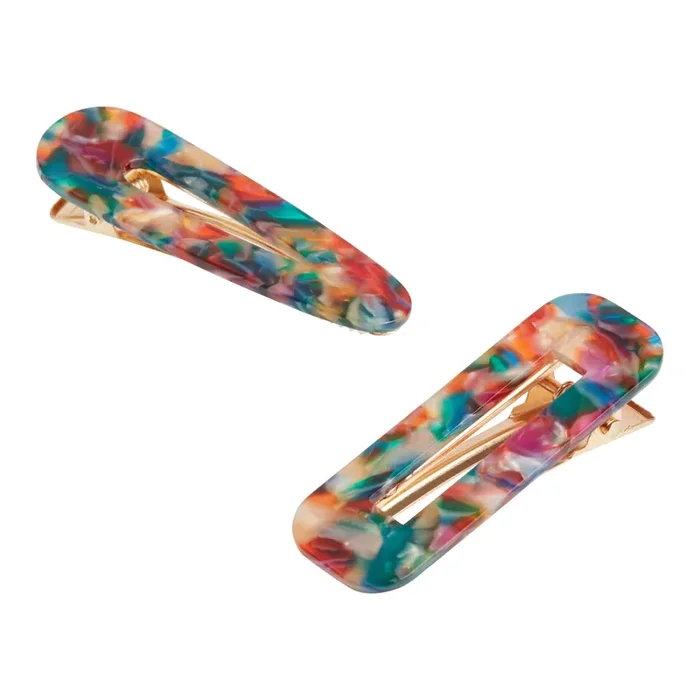 Rainbow Acrylic Hair Clips 2 Pack