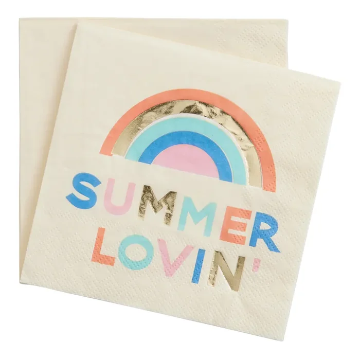 Rainbow Summer Lovin Beverage Napkins 20 Count