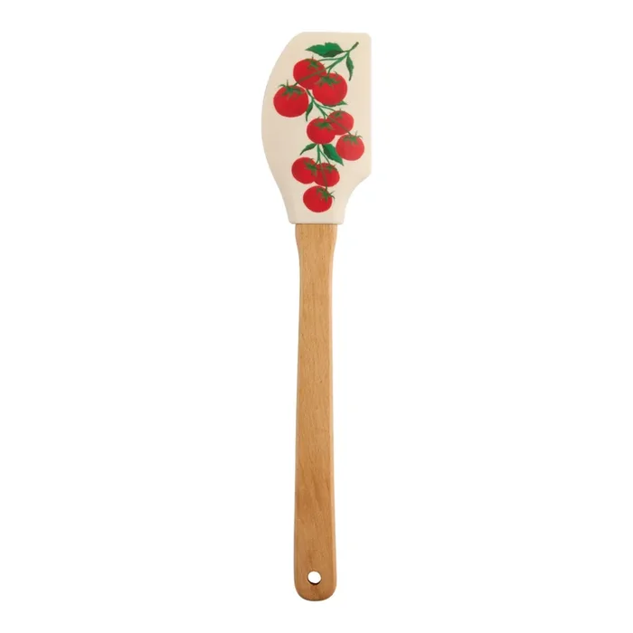 Red and Green Silicone and Wood Vine Tomatoes Spatula