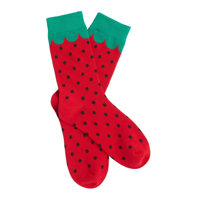 Red and Green Strawberry Socks