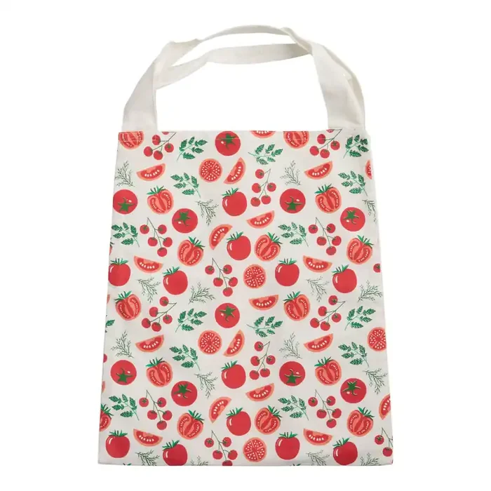 Red and White Tomato Canvas Tote Bag