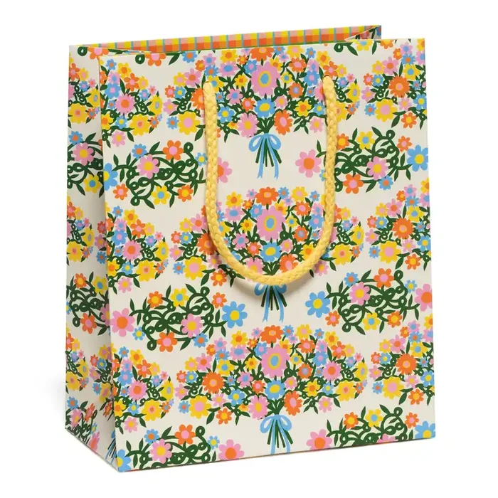 Red Cap Medium Yellow and Orange Bouquet Gift Bag