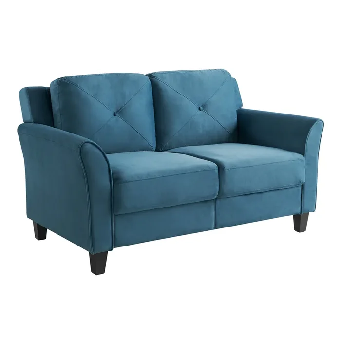 Renne Microfiber Tufted Roll Arm Loveseat