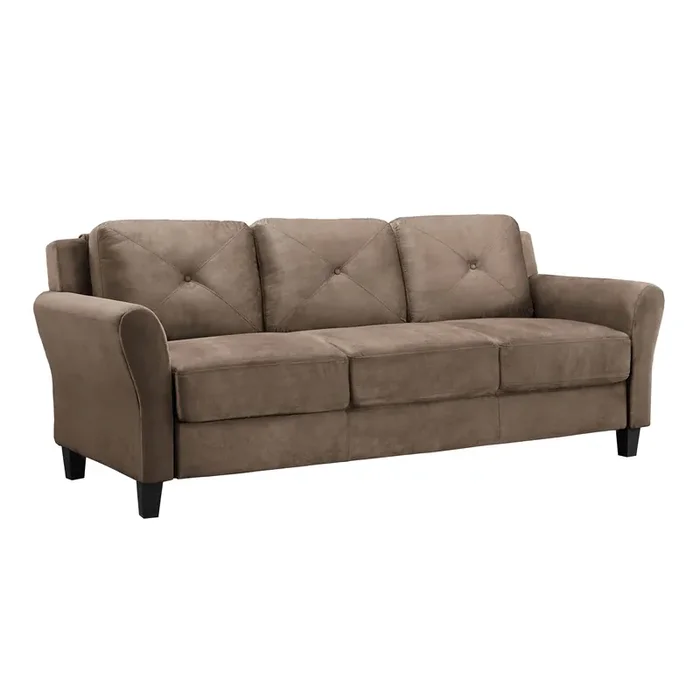 Renne Microfiber Tufted Roll Arm Sofa