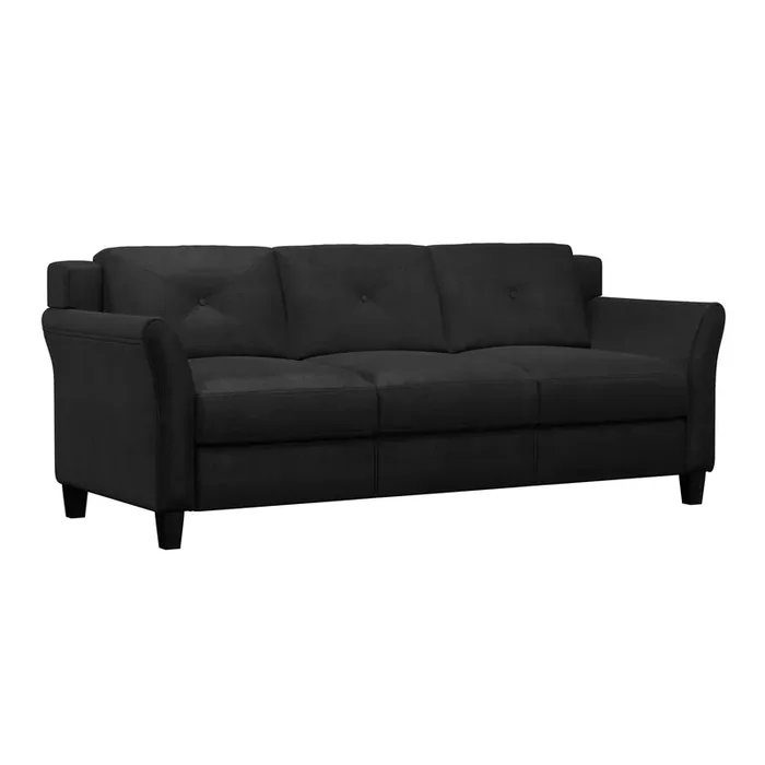 Renne Microfiber Tufted Roll Arm Sofa