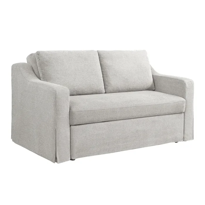 Rexburg Gray Linen Convertible Sleeper Loveseat