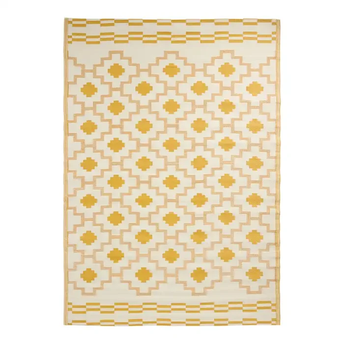Rio Golden Yellow Tile Reversible Indoor Outdoor Floor Mat