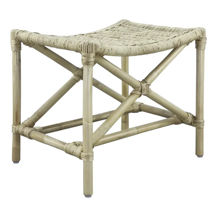 Riverstone Natural Woven Rattan Saddle Seat Stool