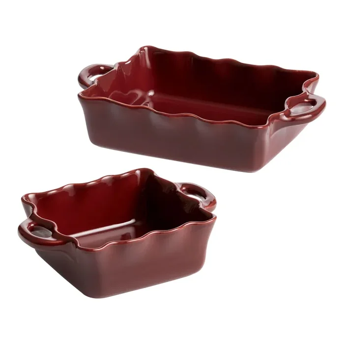 Roma Pomegranate Ceramic Ruffled Baking Dish