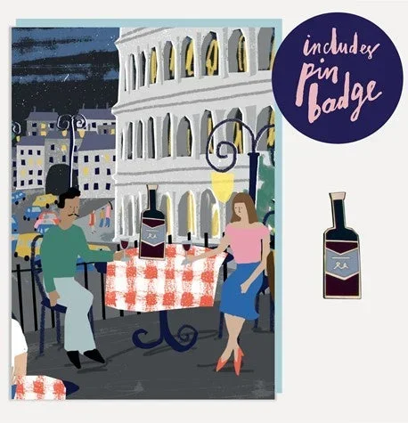 Roman Diners Card with Wine Pin