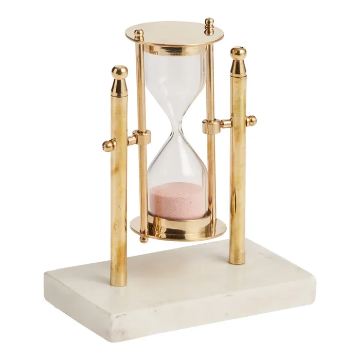 Rotating Brass Hourglass Timer With Stand