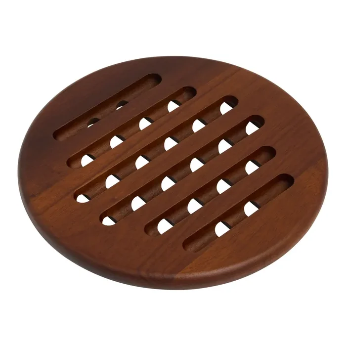 Round Carbonized Acacia Wood Trivet