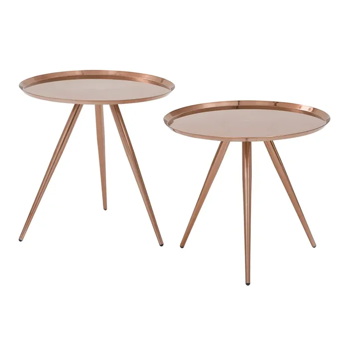 Round Copper Nesting Tables Set Of 2