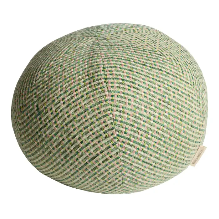 Round Green Woven Sphere Indoor Outdoor Throw Pillow