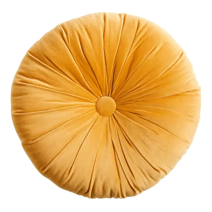 Round Tufted Velvet Throw Pillow