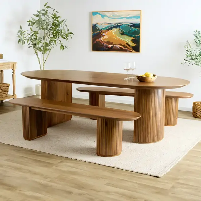 Russo Fluted Wood Dining Collection