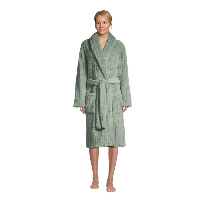 Sage Green Faux Sherpa Super Soft Fleece Robe