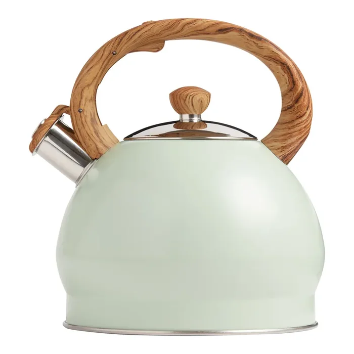 Sage Stainless Steel and Woodgrain Tea Kettle
