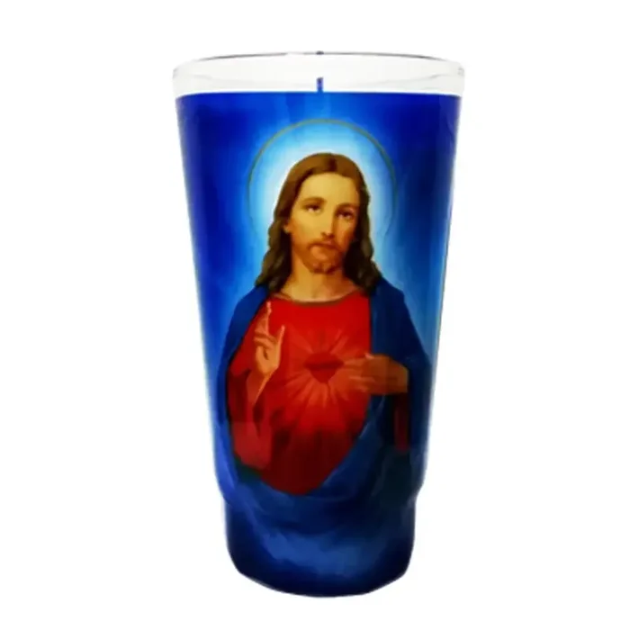 Sagrado Corazon De Jesus White Candle lrg cup