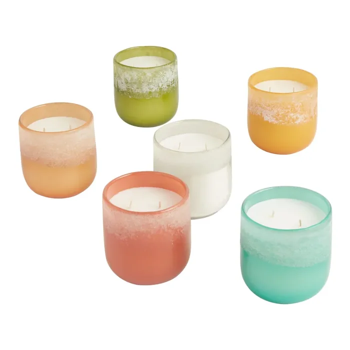 Salt Glass Jar 2 Wick Citronella Candles Set of 3