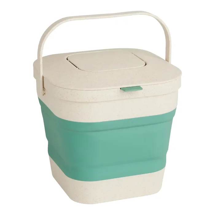 Sand and Aqua Speckled Collapsible Compost Bin