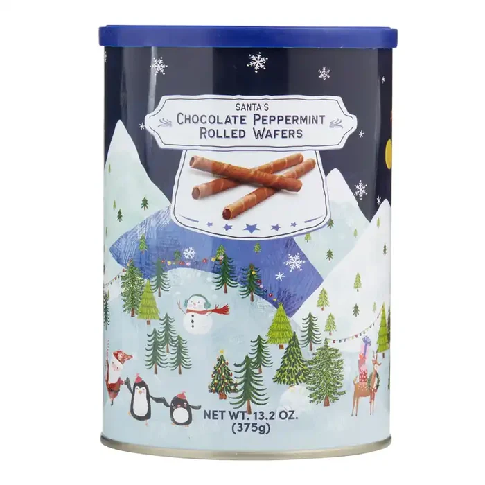 Santa & Friends Chocolate Peppermint Rolled Wafers