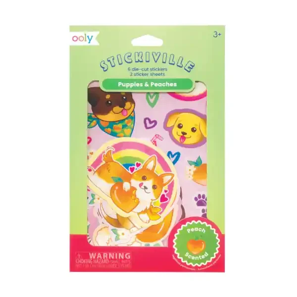SCENTED STICKERS PUPPIES PEACHES