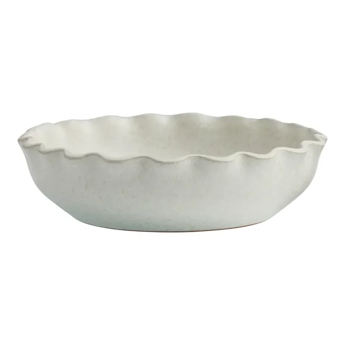 Silva Cream Reactive Glaze Ruffle Rim Bowl