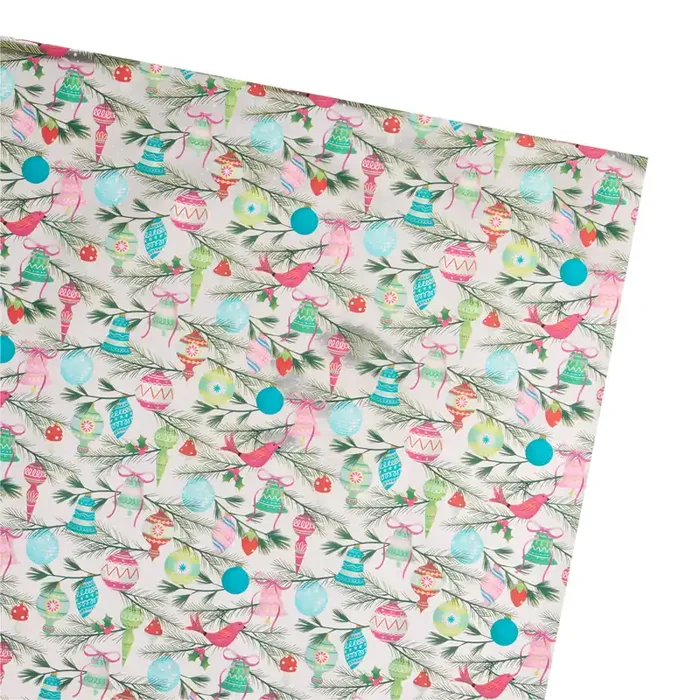 Silver Retro Ornaments Wrapping Paper Roll