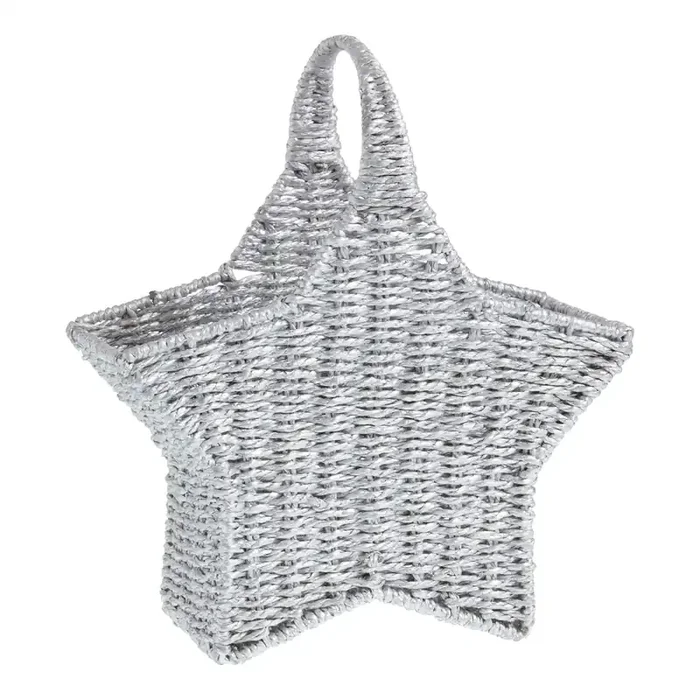 Silver Woven Star Holiday Gift Basket
