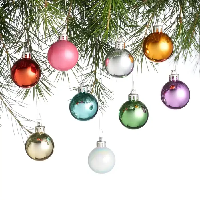 Small Bright Multicolor Shatterproof Ball Ornaments 72 Pack
