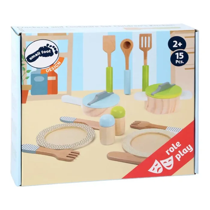 Small Foot Wooden Cookware 15 Piece Playset