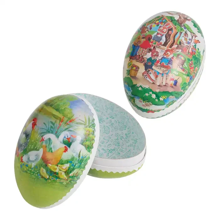 Small Nestler Spring Animals Paper Mache Egg Set of 2