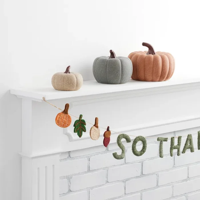 Small Sand Speckled Ceramic Pumpkin Décor