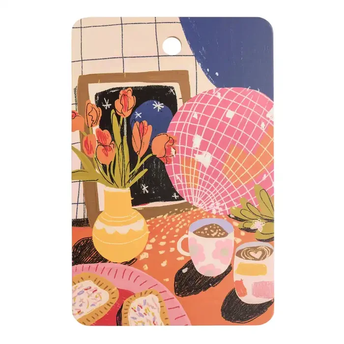 Society6 Large Bamboo Disco Night Cutting Board