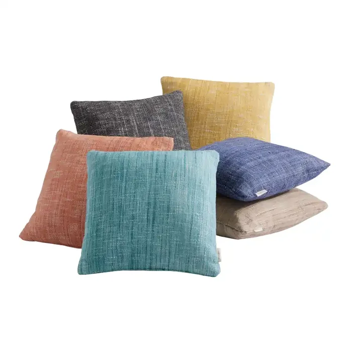 Solid Woven Reversible Indoor Outdoor Throw Pillow