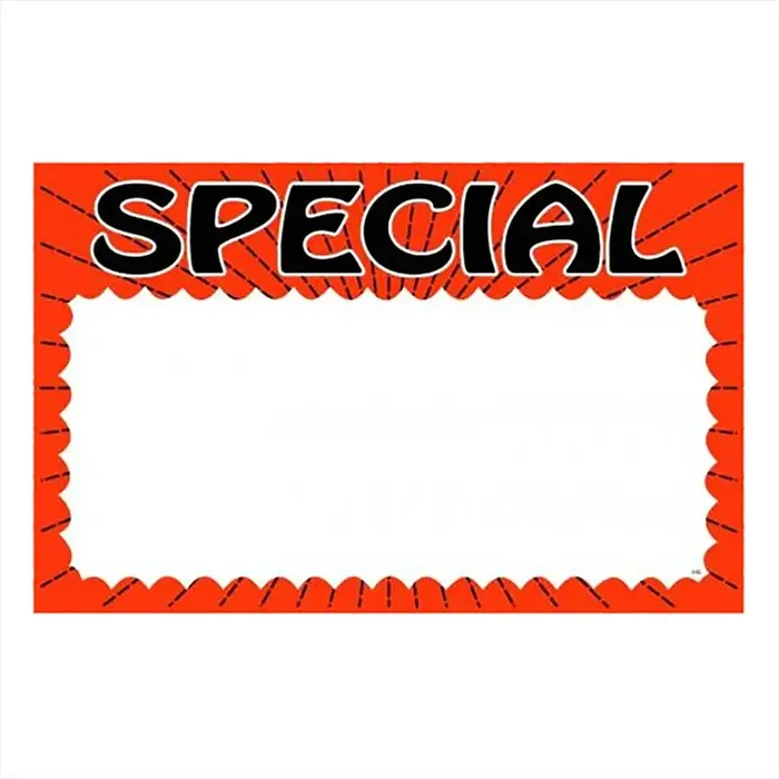 Special Red Print Sign Card Glossy 5.5″ x 7″