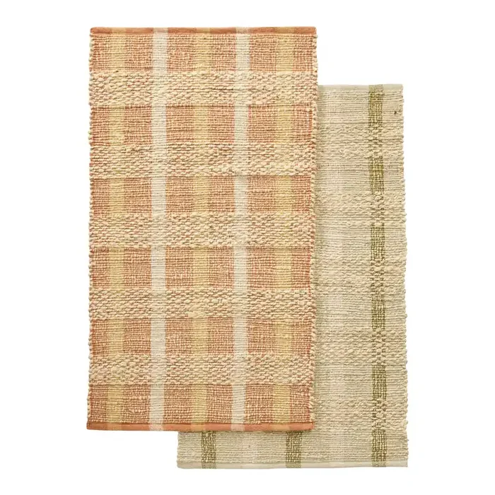 Spruce Plaid Jute and Cotton Area Rug