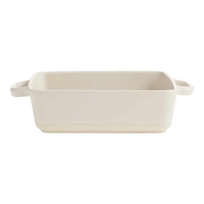 Square Greige Ceramic Baking Dish