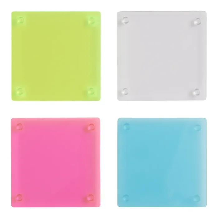 Square Multicolor Acrylic Coasters 4 Pack