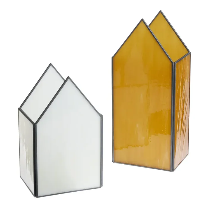 Stained Glass House Tealight Candle Holder