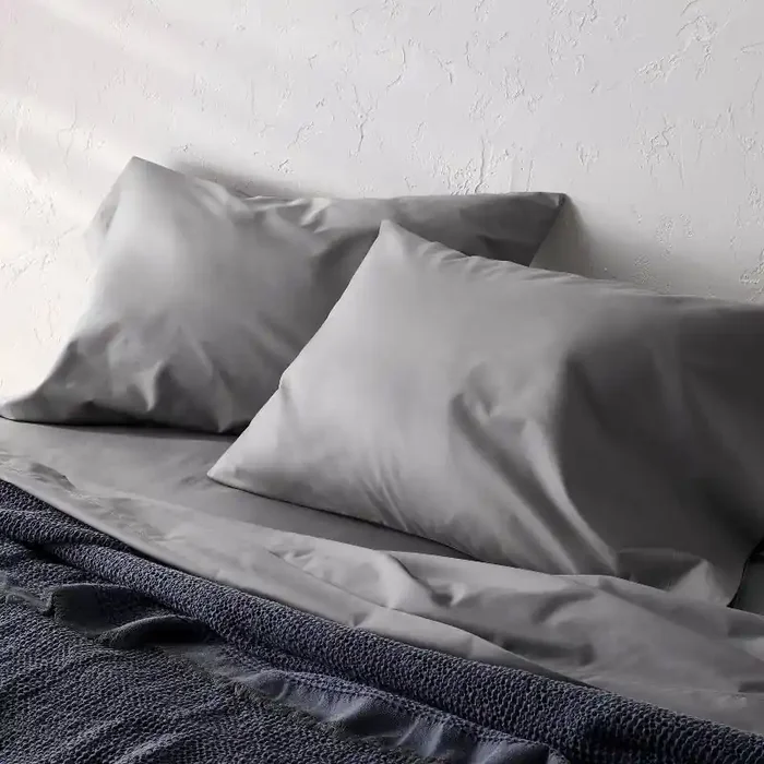 Standard 400 Thread Count Percale Pillowcases Dark Gray – Casaluna™