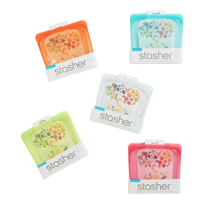 Stasher Reusable Silicone Sandwich Bags Set of 3